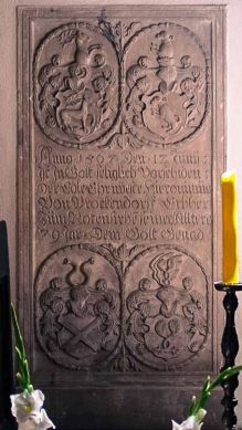 Epitafium Hieronima Prockendorffa (Hieronimus von Prockendorff) - ur. 1488, zm. 15.06.1567; kościół Trójcy Świętej w Żórawinie