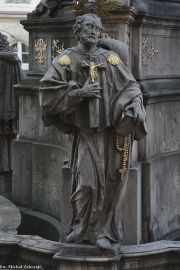 10. Bystrzyca Kłodzka, 1736; Franciszek Ksawery na cokole kolumny Trójcy Świętej