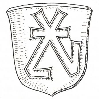 Gmerk (Hausmarke) rodziny Reichel (Stein 1963, 128)