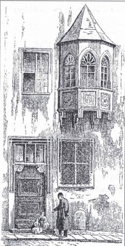 4. Fragment fasady domu Oswalda Straubingera; rys z 1887.