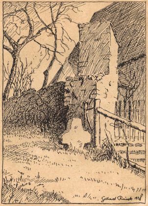 Krzyż kamienny w Ochli, rys. 1938 r.