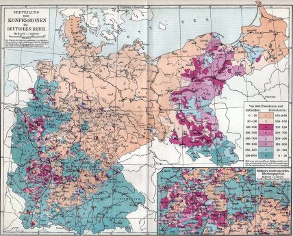 Geografia wyznaniowa II Rzeszy. Protestanci i katolicy w Cesarstwie Niemieckim.