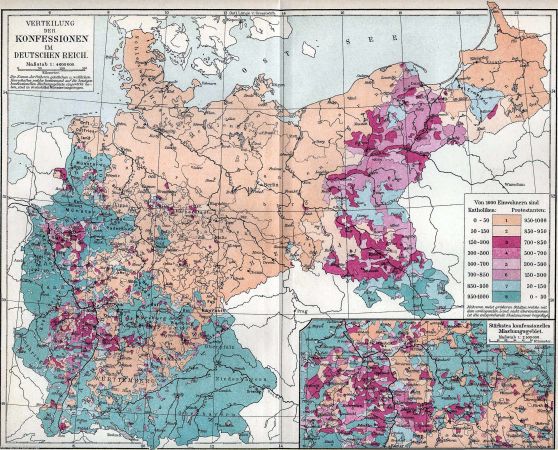 Geografia wzynaniowa II Rzeszy. Protestanci i katolicy w Cesarstwie Niemieckim