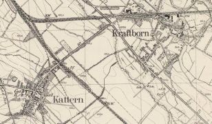 Messtischblatt (Meßtischblätter) 4968 Breslau Süd, 1942; fragment z zaznaczonym krzyżem