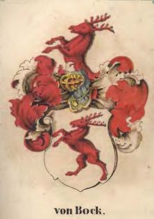 11. von Bock; herb drugiej żony Ernsta von Nimptsch Rozyny