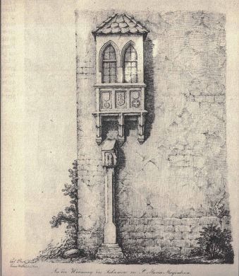 Dom subseniora (Dom Langera) kościoła św. Marii Magdaleny na rys. H. Mützla z 1824 r.