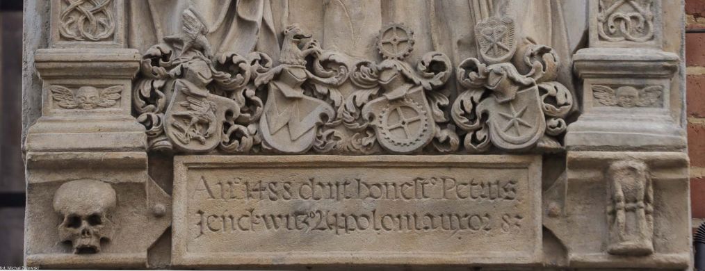 Herby na epitafium Piotra i Apolonii Jenkwitz