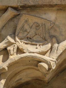 Herb na epitafium Christopha Rindfleischa z 1505 r. (południowa elewacja fary elżbietańskiej). Jego matką była Katharina von Bank (1429-1484).