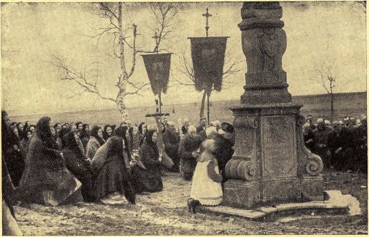 Procesja w dniu św. Marka 1929 r.; Wysoka, pow. strzelecki.