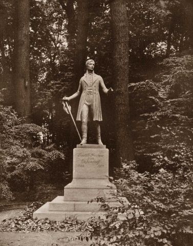 Pomnik Josepha Eichendorffa w Parku Szczytnickim we Wrocławiu (fot. 1911)