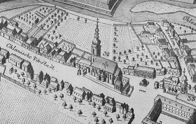 9. Fragment planu Wrocławia z 1741 r. z kościołem pw. św. Maurycego