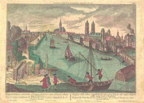 Odra od wschodu z Ostrowem Tumskim oraz fragmentami Nowego i Starego Miasta, 1760 lub niedługo po