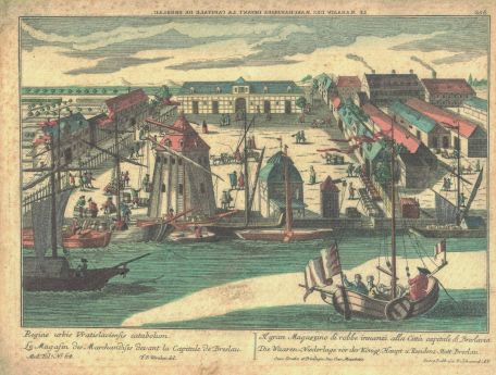 Port i magazyny kupieckie na Kępie Mieszczańskiej, 1760 lub niedługo po