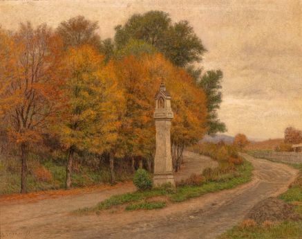 A wayside shrine at the edge of the forest