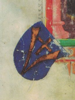 Herb (gmerk) Davida Jentscha (zm. 1509); miniatura w Psalterium cum hymnis z 1488 r.