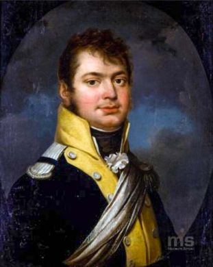 Józef Benedykt Łączyński w mundurze kapitana III batalionu 1 Legii; portret wykonany w Paryżu w 1801 r.