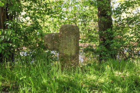 Draženov, kraj pilzneński. Z krzyżem wiążą się dwie legendy. Pierwsza, dotycząca jego fundacji, mówi, że w nieokreślonych, dawnych czasach pasterz przepędzał swoje stado przez łąkę należącą do właściciela Rejkovic (przysiółka Drażenowa, w pobliżu stawu). Gdy właściciel to zobaczył, tak się rozgniewał, że zastrzelił pasterza. Na pamiątkę tego morderstwa postawiono tam kamienny krzyż. Druga legenda dotyczy już samego krzyża. Głosi ona, że pewien żołnierz uszkodził bezmyślnie lewe ramię krzyża, za co spotkała go okrutna kara – został wleczony na śmierć przez rozpędzonego konia. Historia ta wskazuje, że krzyż wzniesiony na pamiątkę morderstwa cieszył się wśród miejscowej ludności wielkim szacunkiem, a każdemu, kto odważyłby się go celowo zbezcześcić, groziła surowa kara.