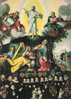 Fragment epitafium Petera Haunolda; obraz Przemienienie Pańskie