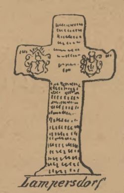 Rysunek krzyża w Mikowicach w 1923 r.; Hellmich Max, Steinerne ...