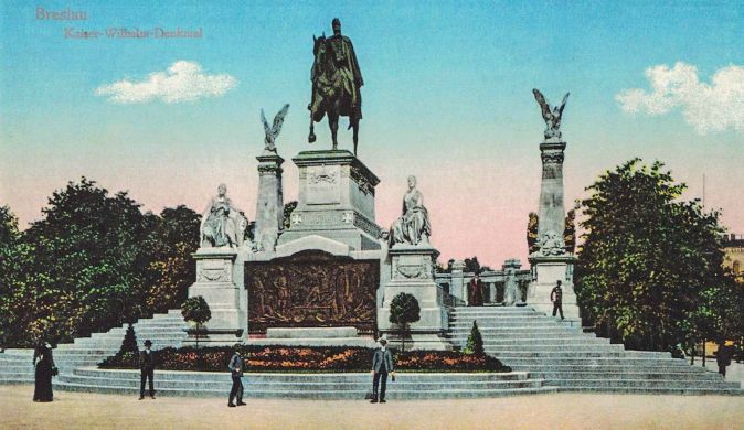 Pomnik cesarza Wilhelma I; pocztówka z pocz. XX w.