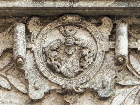 Fischer na epitafium Narcißa Fischera (zm. 1546) i jego żony Anny Rindfleisch (zm. 1576); fara elżbietańska