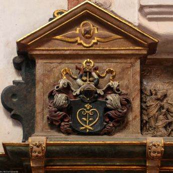 Herb na epitafium Kaspara Heselera (1501-1577) i jego żony Elisabeth von Domelau (1514-1589) w farze elżbietańskiej