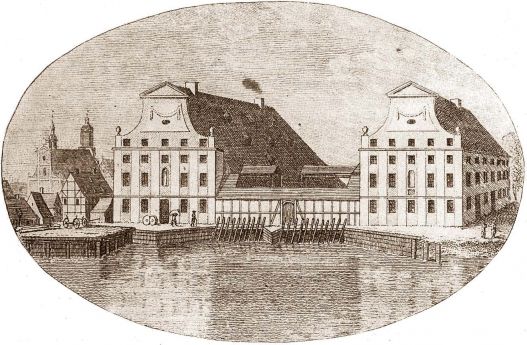 Młyny św. klary w 1808 po odbudowie w 1799 r. przez przeoryszę Jadwigę von Stensch