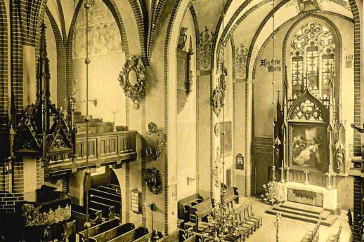 Epitaph von Nikolaus Lindner, gestorben 1511. Kirche St. Barbara in Breslau, Anfang des 20. Jahrhunderts.