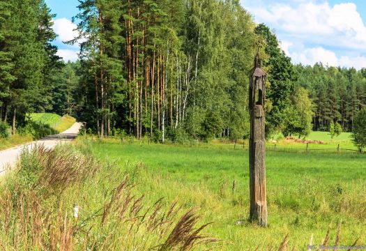 Kapliczka kłodowa koło Łapczyna, pow. białostocki, fot. 2014.