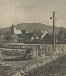 Wiry, Marcinowice; krzyż na SW od wsi, fot. 1938 (nie istnieje)