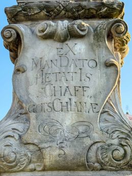 Św. Jan Nepomucen, Cieplice-Zdrój; inskrypcja tył (fot. 2025)