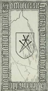 Gmerk na płycie nagrobnej Alexiusa Popplau zm. 1429; kościół świętych Piotra i Pawła w Legnicy