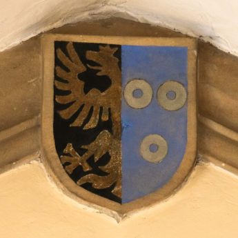 Freitag; herb na sklepieniu nawy zachodniej (część środkowa) Sali Wielkiej wrocławskiego Ratusza (1935)