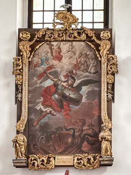 Sandomierz; obraz w ołtarzu głównym kościoła św. Michała Archanioła; Józef Buchbinder, ok. 1900