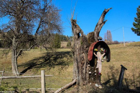 Biała Woda (Jaworki) gm. Szczawnica, rusnacki krzyż przydrożny, fot. 2019